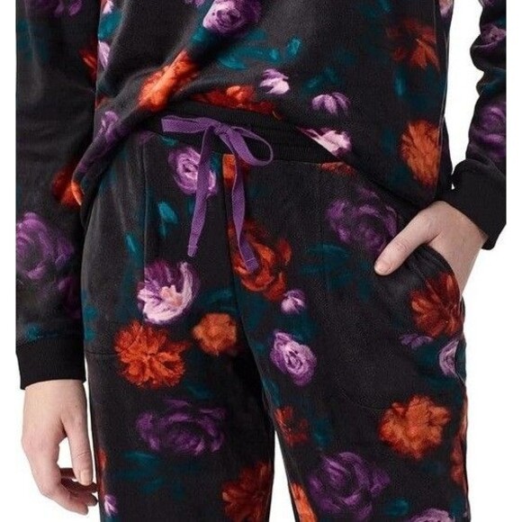 NWT Velour Jogger Set | Black Floral | Size Large | Room Service - Picture 4 of 4